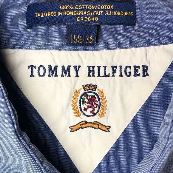 Tommy Hilfiger Vintage Dress Shirt in Medium Blue Men’s 15 1/2-35 - Picture 5 of 6